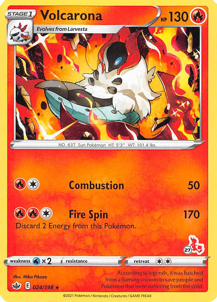 Volcarona (24/198) (Cinderace Stamp #27) [Battle Academy 2022] | Card Merchant Takapuna