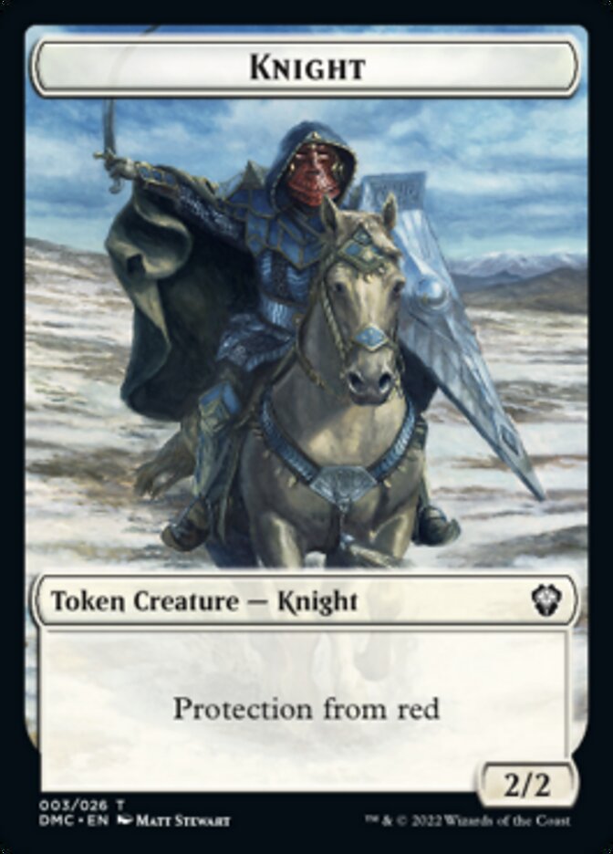 Zombie Knight // Knight Double-Sided Token [Dominaria United Commander Tokens] | Card Merchant Takapuna