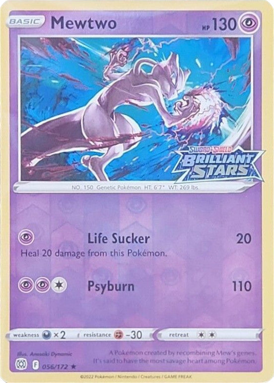 Mewtwo (056/172) (Brilliant Stars Stamped) [Sword & Shield: Brilliant Stars] | Card Merchant Takapuna