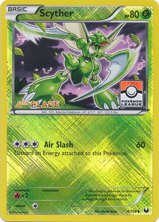 Scyther (4/108) (League Promo 4th Place) [Black & White: Dark Explorers] | Card Merchant Takapuna