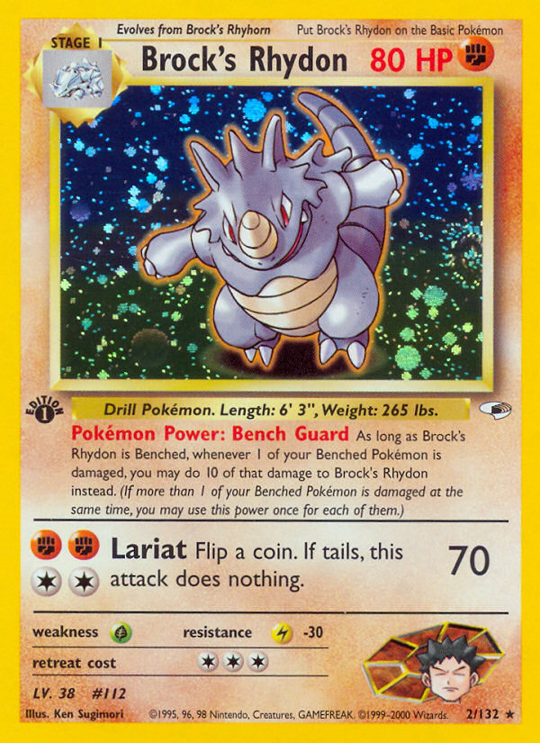 Brock's Rhydon (2/132) [Gym Heroes 1st Edition] | Card Merchant Takapuna