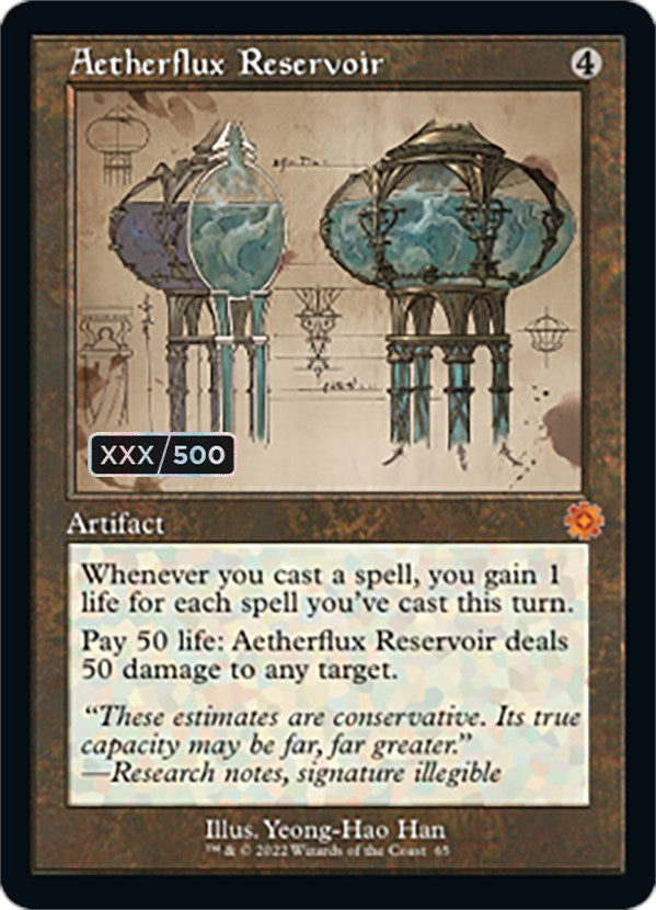 Aetherflux Reservoir (Retro Schematic) (Serialized) [The Brothers' War Retro Artifacts] | Card Merchant Takapuna