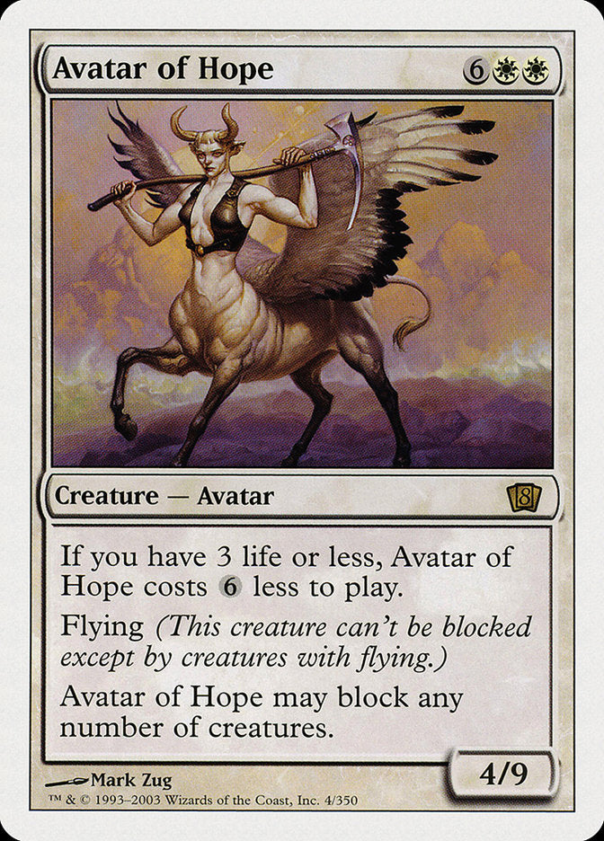 Avatar of Hope [Eighth Edition] | Card Merchant Takapuna