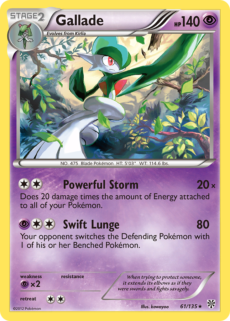 Gallade (61/135) [Black & White: Plasma Storm] | Card Merchant Takapuna