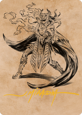 Livaan, Cultist of Tiamat Art Card (Gold-Stamped Signature) [Commander Legends: Battle for Baldur's Gate Art Series] | Card Merchant Takapuna