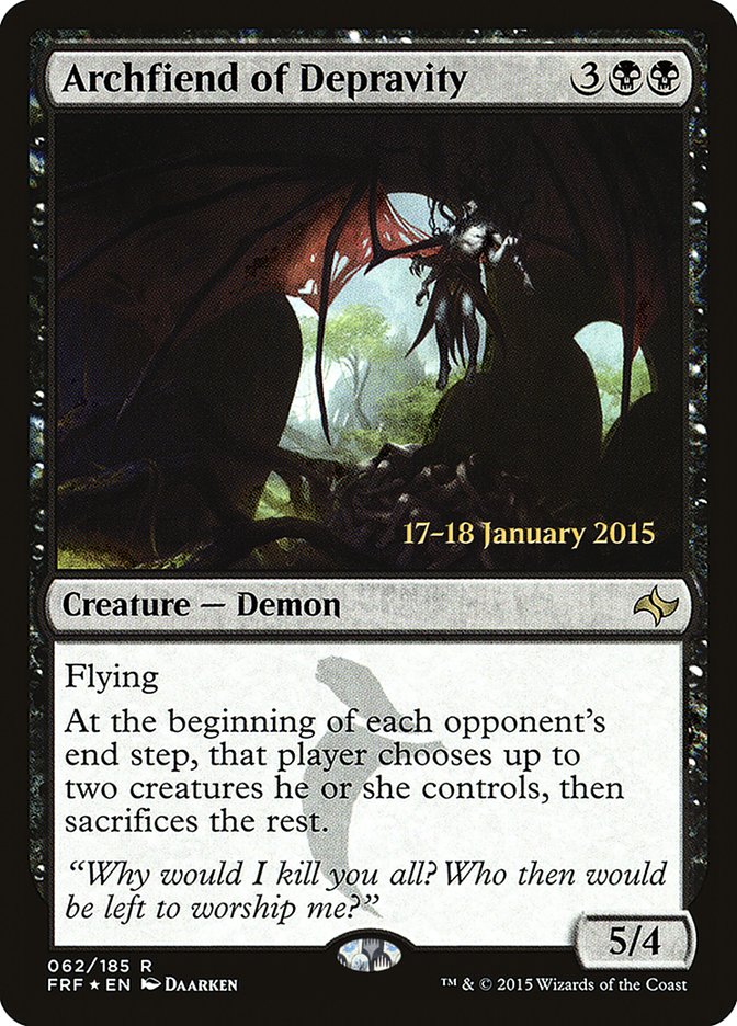 Archfiend of Depravity [Fate Reforged Prerelease Promos] | Card Merchant Takapuna