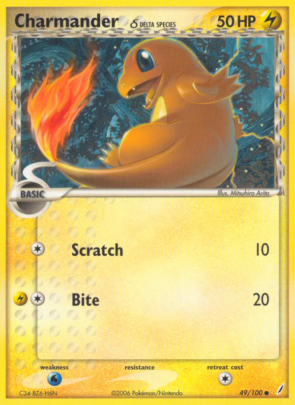 Charmander (49/100) (Delta Species) [EX: Crystal Guardians] | Card Merchant Takapuna