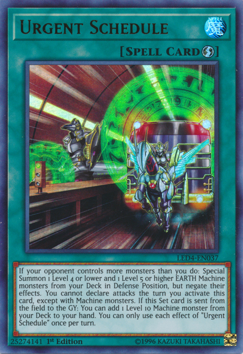 Urgent Schedule [LED4-EN037] Ultra Rare | Card Merchant Takapuna