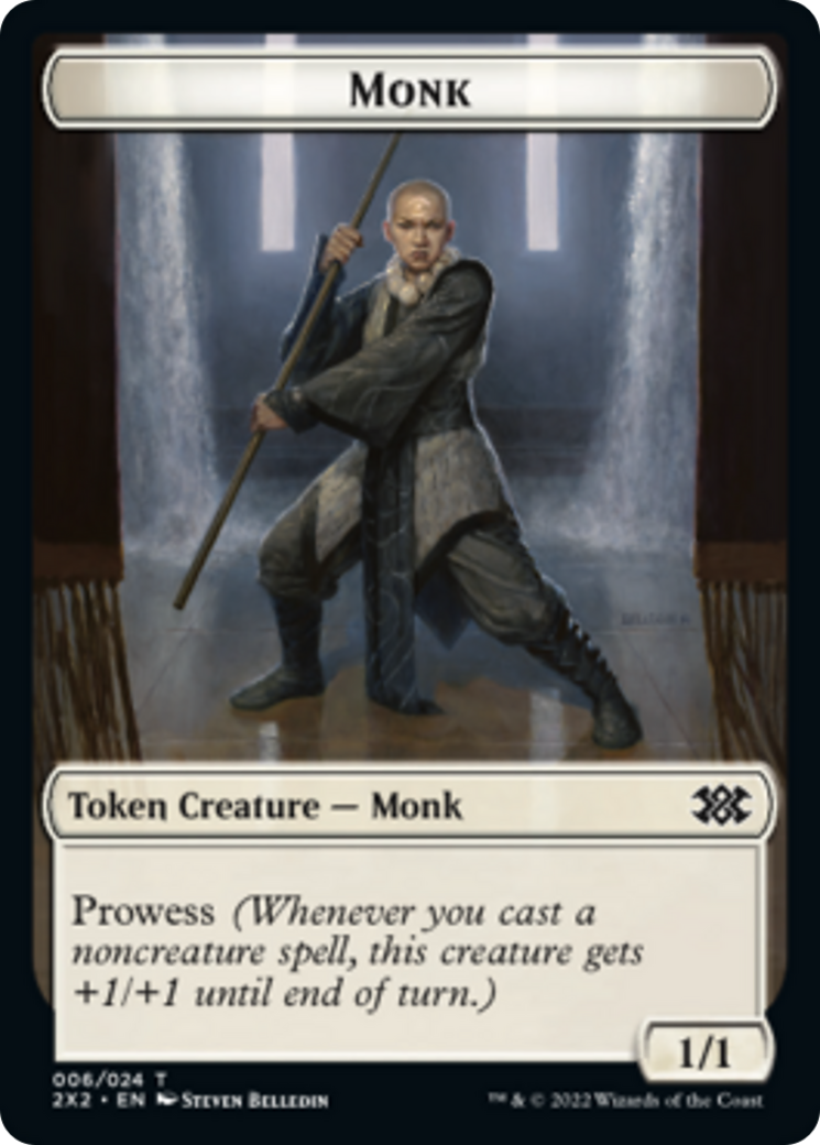 Saproling // Monk Double-Sided Token [Double Masters 2022 Tokens] | Card Merchant Takapuna