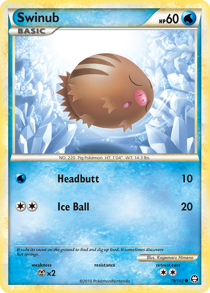 Swinub (79/102) [HeartGold & SoulSilver: Triumphant] | Card Merchant Takapuna