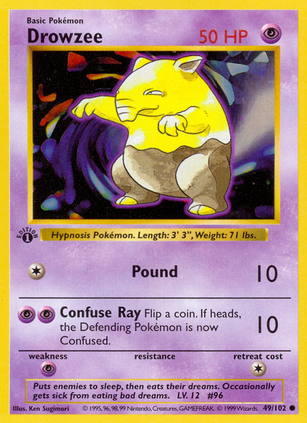 Drowzee (49/102) (Shadowless) [Base Set 1st Edition] | Card Merchant Takapuna