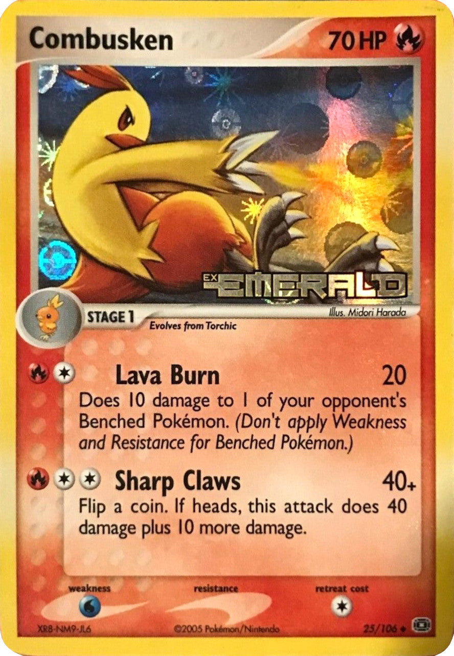 Combusken (25/106) (Stamped) [EX: Emerald] | Card Merchant Takapuna