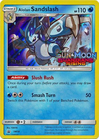 Alolan Sandslash (SM18) (Staff Prerelease Promo) [Sun & Moon: Black Star Promos] | Card Merchant Takapuna