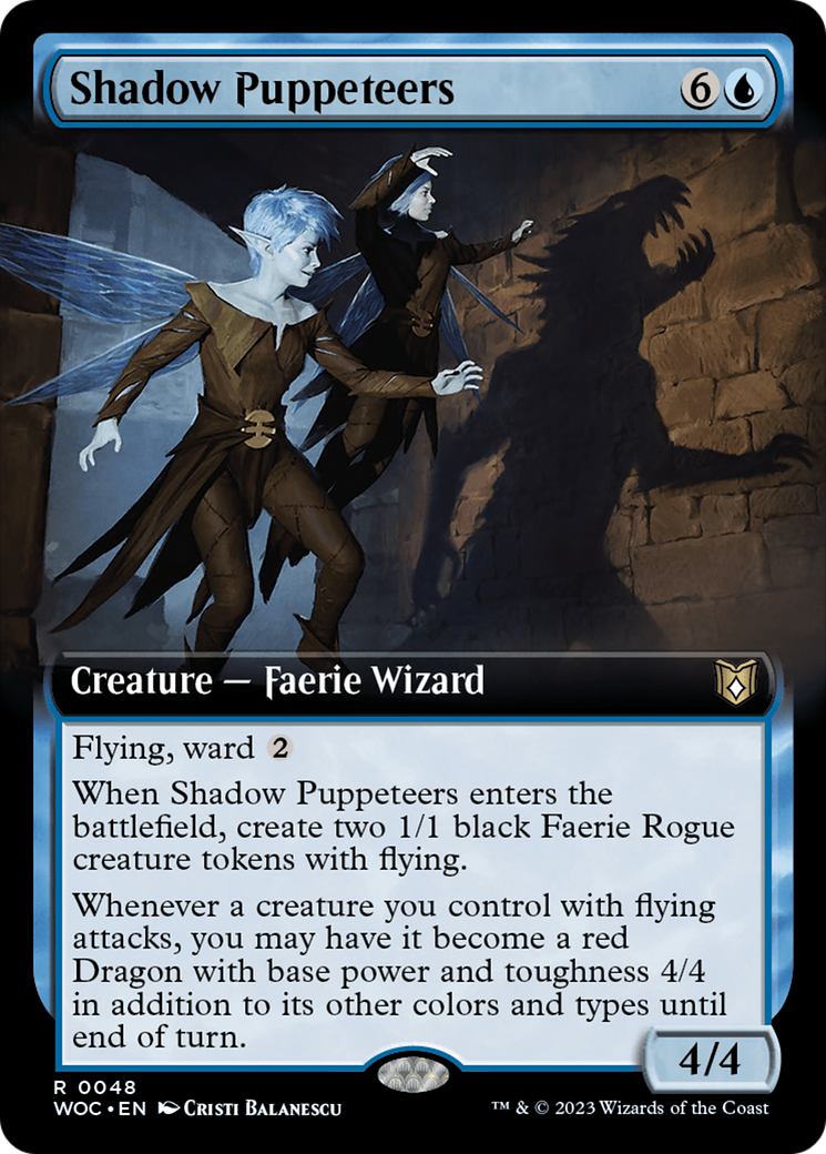 Shadow Puppeteers (Extended Art) [Wilds of Eldraine Commander] | Card Merchant Takapuna