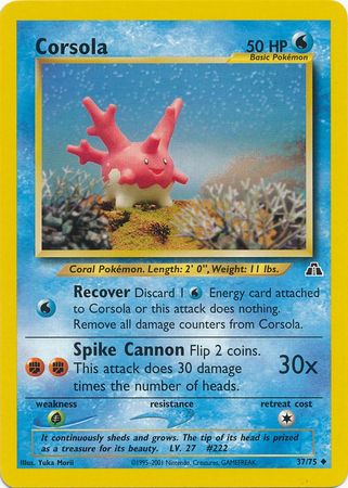 Corsola (37/75) [Neo Discovery Unlimited] | Card Merchant Takapuna