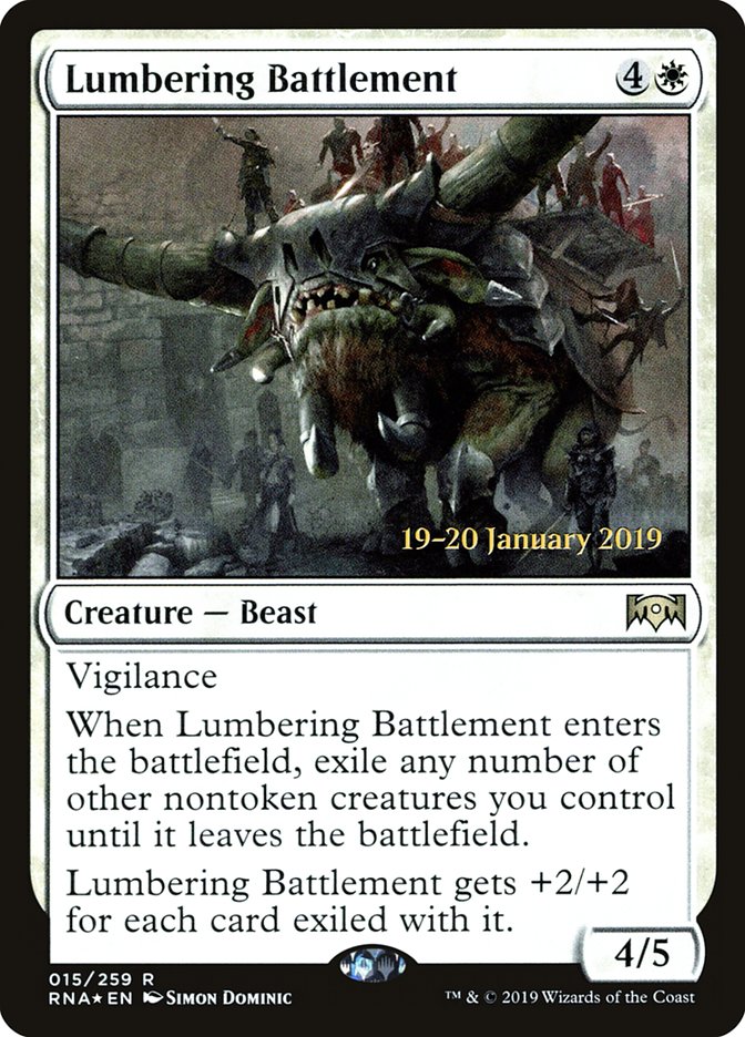 Lumbering Battlement [Ravnica Allegiance Prerelease Promos] | Card Merchant Takapuna