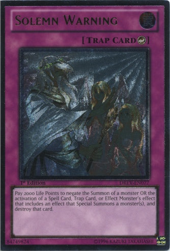 Solemn Warning [DREV-EN077] Ultimate Rare | Card Merchant Takapuna