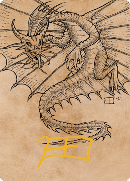 Ancient Gold Dragon Art Card (44) (Gold-Stamped Signature) [Commander Legends: Battle for Baldur's Gate Art Series] | Card Merchant Takapuna