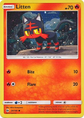 Litten (24/149) (Cosmos Holo) [Sun & Moon: Base Set] | Card Merchant Takapuna