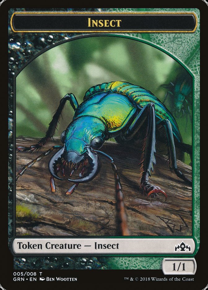 Saproling // Insect Double-Sided Token [Guilds of Ravnica Guild Kit Tokens] | Card Merchant Takapuna