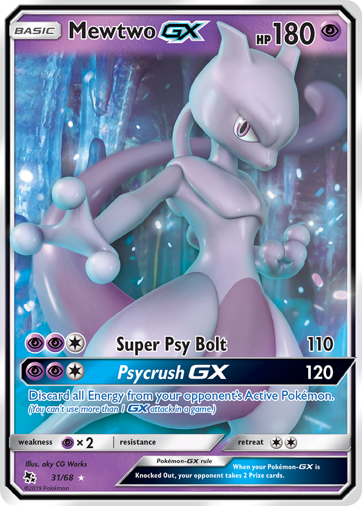 Mewtwo GX (31/68) [Sun & Moon: Hidden Fates] | Card Merchant Takapuna