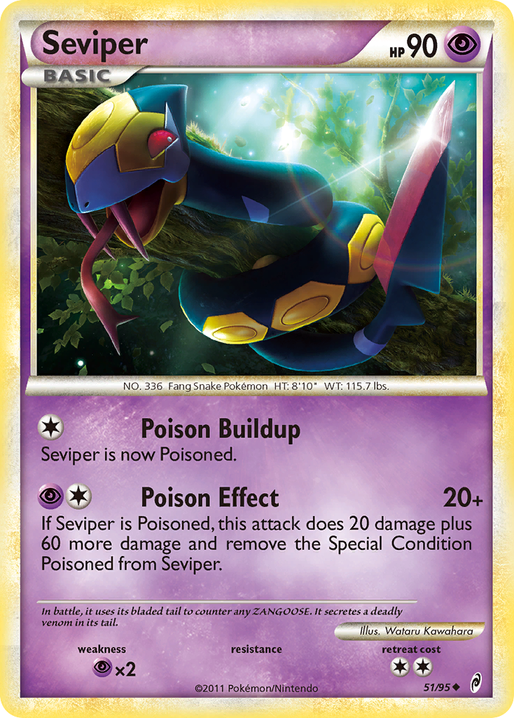 Seviper (51/95) [HeartGold & SoulSilver: Call of Legends] | Card Merchant Takapuna