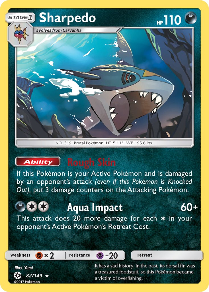 Sharpedo (82/149) (Cosmos Holo) (Blister Exclusive) [Sun & Moon: Base Set] | Card Merchant Takapuna