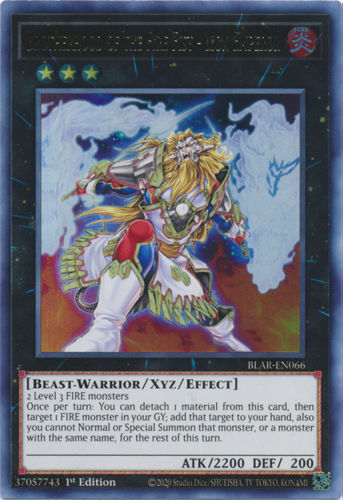 Brotherhood of the Fire Fist - Lion Emperor [BLAR-EN066] Ultra Rare | Card Merchant Takapuna