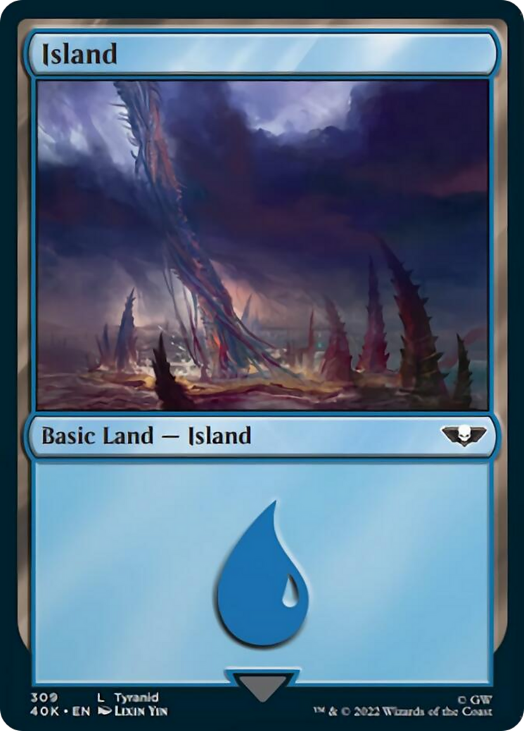 Island (309) (Surge Foil) [Warhammer 40,000] | Card Merchant Takapuna