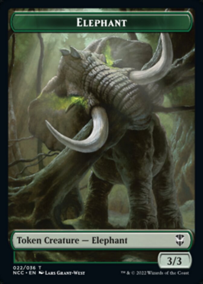 Clue // Elephant Double-Sided Token [Streets of New Capenna Commander Tokens] | Card Merchant Takapuna