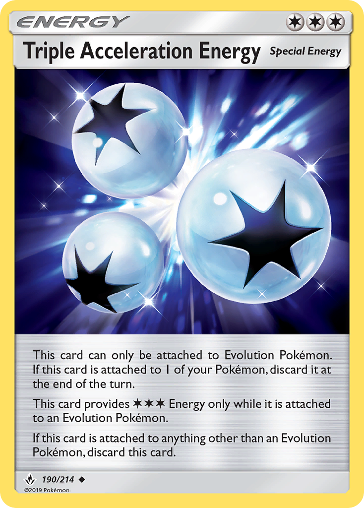 Triple Acceleration Energy (190/214) [Sun & Moon: Unbroken Bonds] | Card Merchant Takapuna