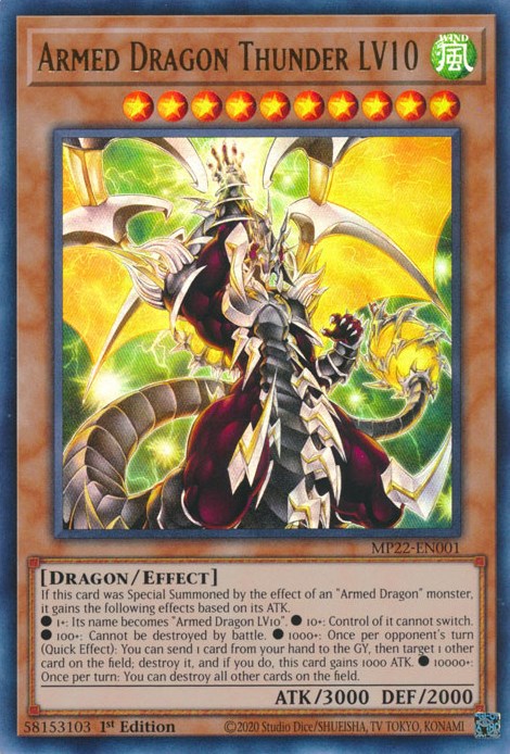 Armed Dragon Thunder LV10 [MP22-EN001] Ultra Rare | Card Merchant Takapuna