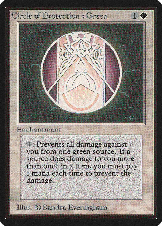 Circle of Protection: Green [Beta Edition] | Card Merchant Takapuna