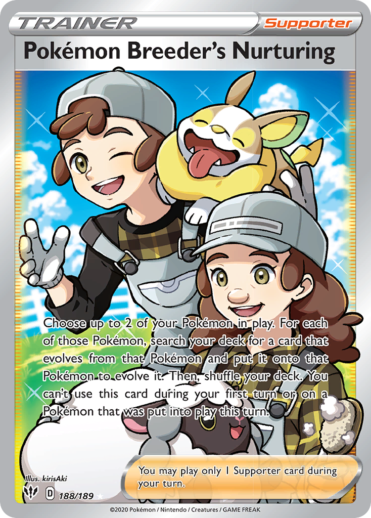 Pokemon Breeder's Nurturing (188/189) [Sword & Shield: Darkness Ablaze] | Card Merchant Takapuna