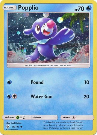 Popplio (39/149) (Cosmos Holo) [Sun & Moon: Base Set] | Card Merchant Takapuna