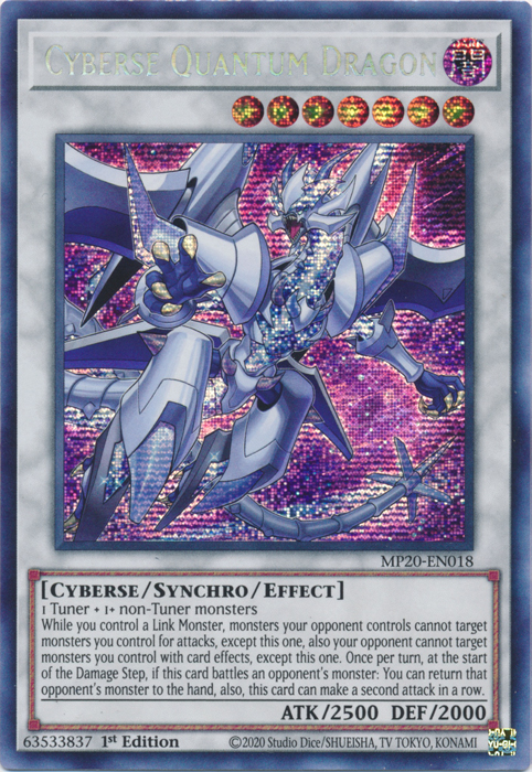 Cyberse Quantum Dragon [MP20-EN018] Prismatic Secret Rare | Card Merchant Takapuna