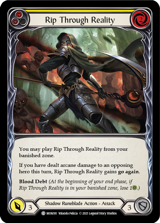 Rip Through Reality (Yellow) [MON181-RF] (Monarch)  1st Edition Rainbow Foil | Card Merchant Takapuna