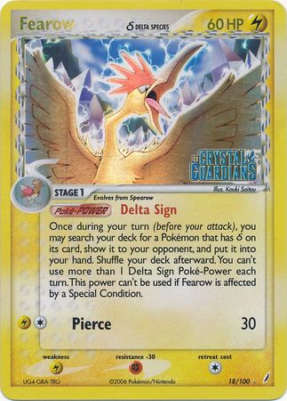 Fearow (18/100) (Delta Species) (Stamped) [EX: Crystal Guardians] | Card Merchant Takapuna