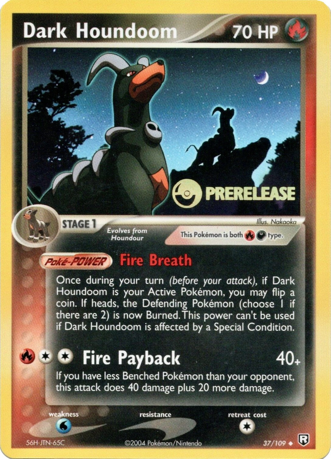 Dark Houndoom (37/109) (Prerelease Promo) [EX: Team Rocket Returns] | Card Merchant Takapuna