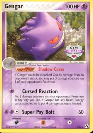 Gengar (5/92) (Gym Challenge) [EX: Legend Maker] | Card Merchant Takapuna