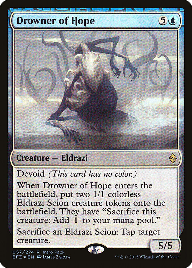 Drowner of Hope (Intro Pack) [Battle for Zendikar Promos] | Card Merchant Takapuna