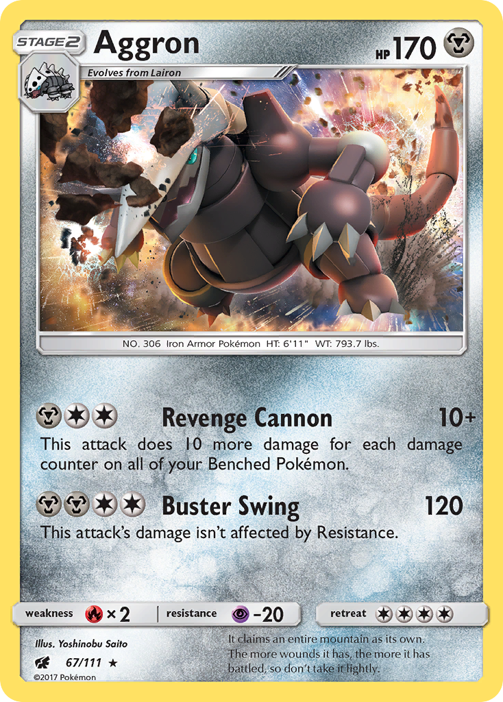 Aggron (67/111) [Sun & Moon: Crimson Invasion] | Card Merchant Takapuna