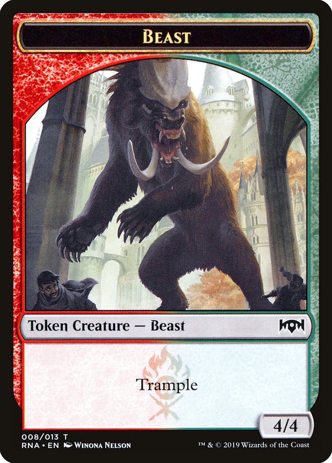 Beast Token [Ravnica Allegiance Tokens] | Card Merchant Takapuna