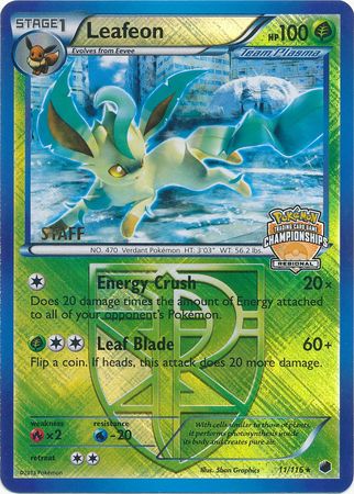 Leafeon (11/116) (Regional Championship Promo Staff) [Black & White: Plasma Freeze] | Card Merchant Takapuna