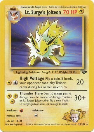 Lt. Surge's Jolteon (28/132) [Gym Challenge Unlimited] | Card Merchant Takapuna