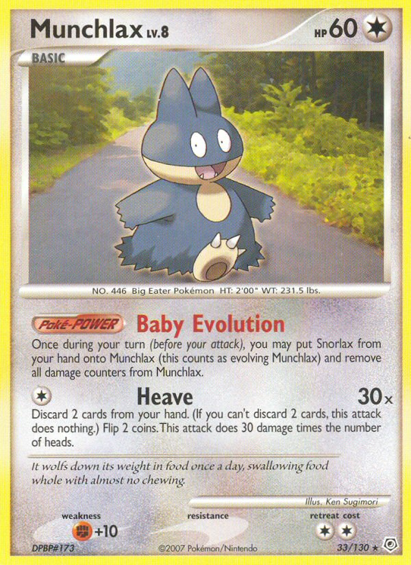 Munchlax (33/130) [Diamond & Pearl: Base Set] | Card Merchant Takapuna