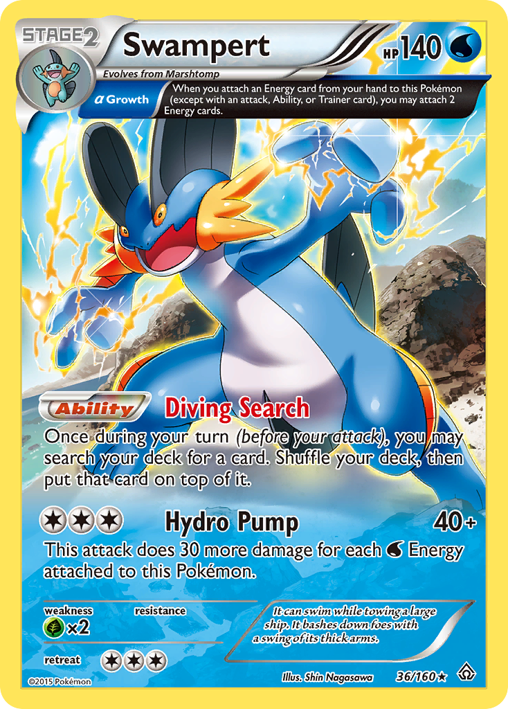 Swampert (36/160) [XY: Primal Clash] | Card Merchant Takapuna