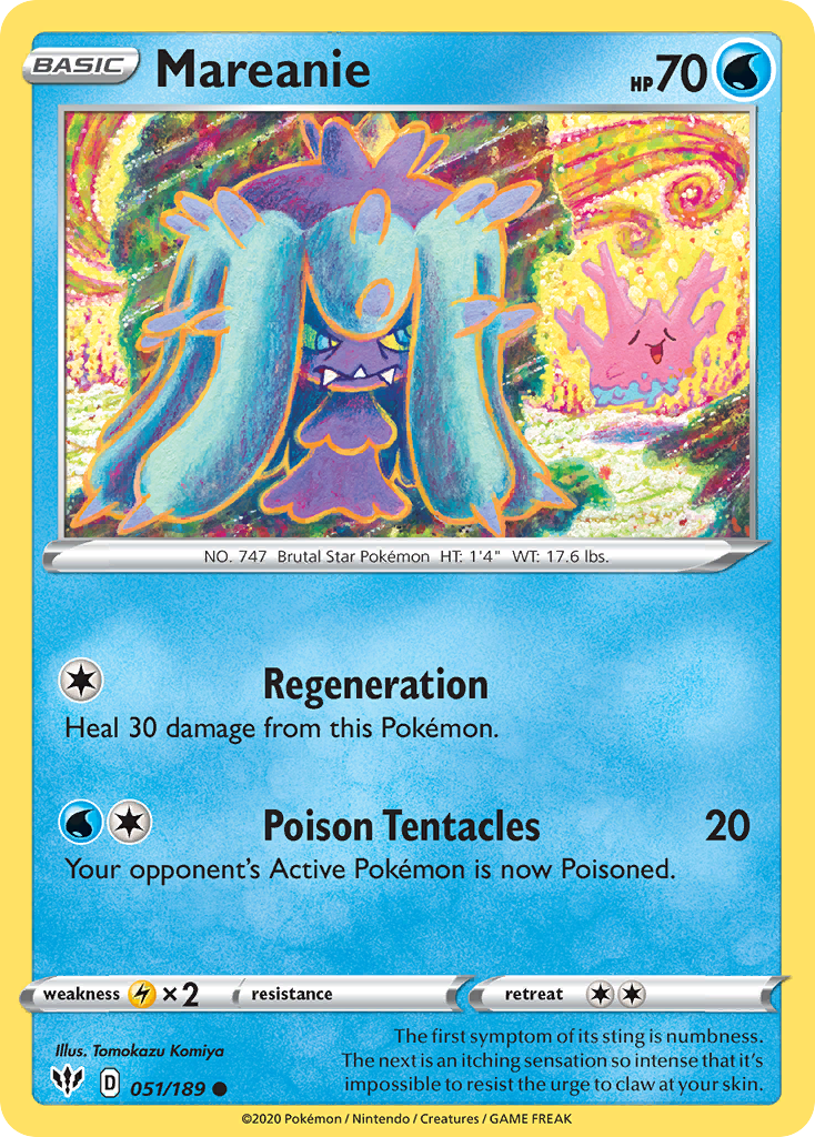 Mareanie (051/189) [Sword & Shield: Darkness Ablaze] | Card Merchant Takapuna