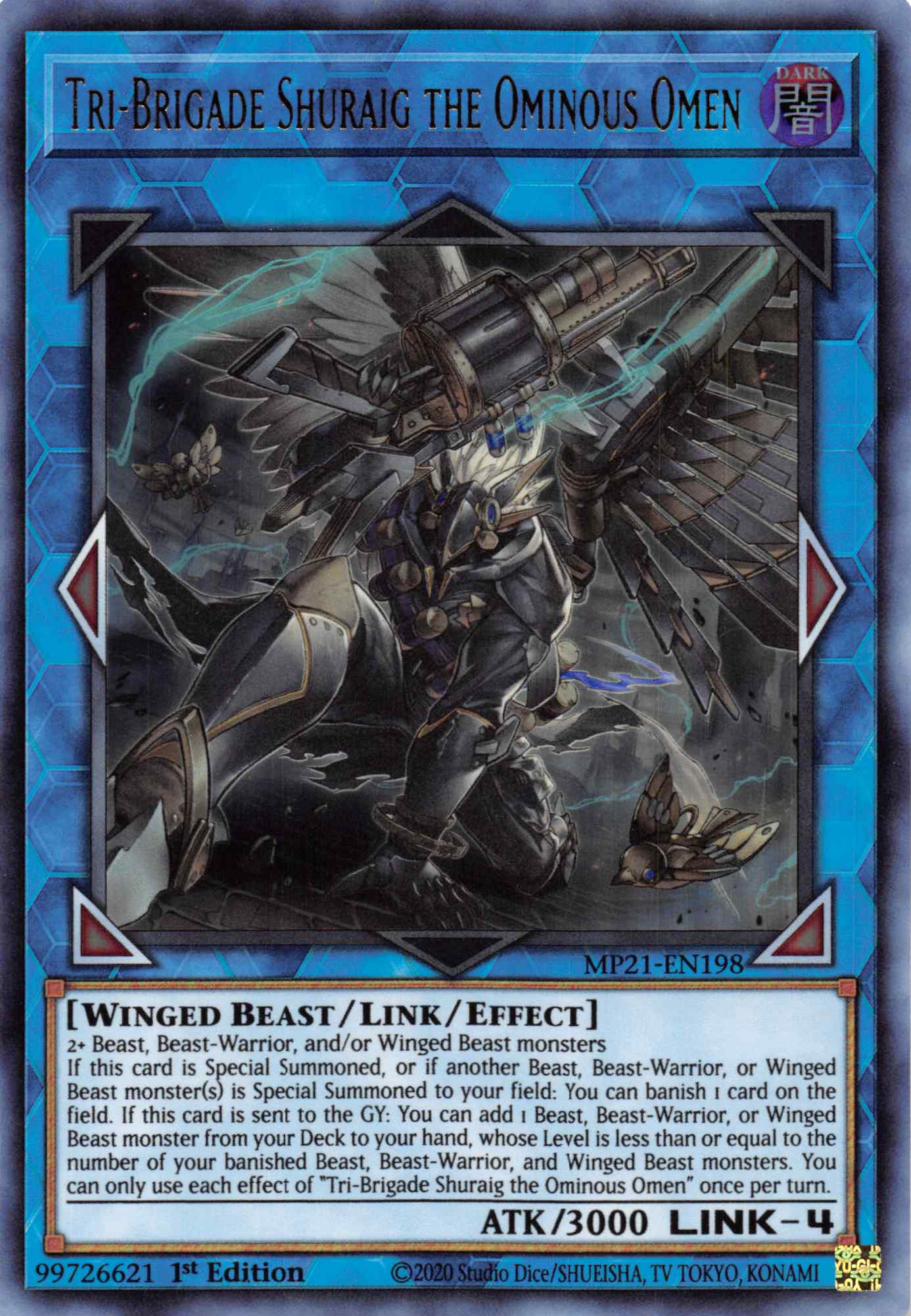 Tri-Brigade Shuraig the Ominous Omen [MP21-EN198] Ultra Rare | Card Merchant Takapuna