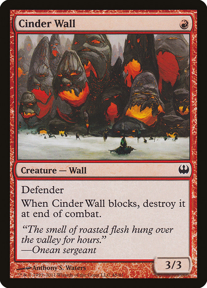 Cinder Wall [Duel Decks: Knights vs. Dragons] | Card Merchant Takapuna